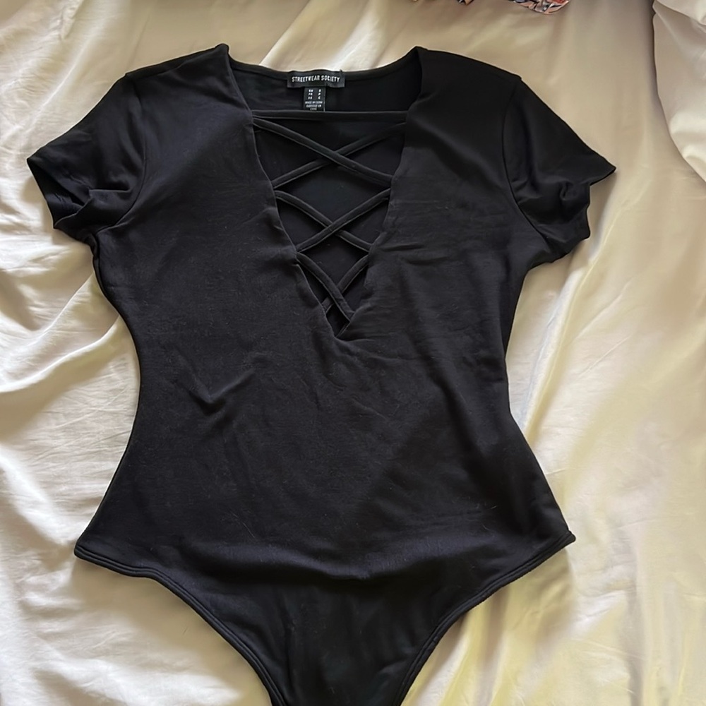 Streetwear Society lace up detail bodysuit